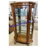 Vintage Claw Foot Curved Glass Display Hutch (63