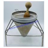 Vintage Sieve With Tripod and Pestle