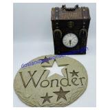 Wall Art 11" and Wooden Clock 7"