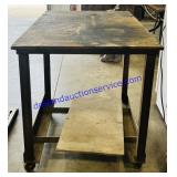 Wood Top Work Table on Wheels (51 x 33 x 31)