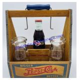 Wooden Pepsi Crate with Coca-Cola Bottle and