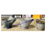 Pair of Metal Soot Buckets & Planter