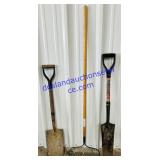 Pair of Shovels & Rake