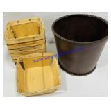 Lot of Fruit Baskets and Heavy Pot 8x7