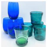 Lot of Colored Glass Tumblers