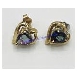 Pair of 10K Heart Shaped Earrings