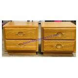 Pair of Matching Wooden Nightstands (24 x 24 x