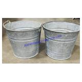 Pair of Galvanized Buckets 9x10