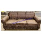 Brown Upholstered Sofa w/ Hide-a-Bed (82")
