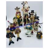 Lot of Snowmen and Santa Figurines