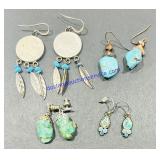 (4) Pairs of Earrings - No Markings