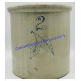 2 Gallon Red Wing Birch Leaf Stoneware Crock