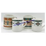 Lot of (4) Western Style Mugs