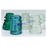 Lot of (5) Glass Insulators