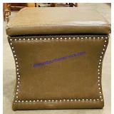 Pleather Ottoman (20 x 20) Has Nice Blankets