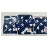 Lot of (3) 3x5 Poly USA Flags - All Brand New