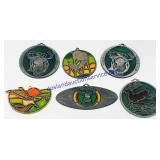 Lot of (6) Stained Glass Window Hangings