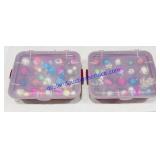 Pair of Sterilite Ornament Cases & Ornaments