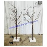 Pair of Decorative Lighted Artificial Trees (48")
