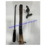 Pry Bar, Corn Knife, and Decorative Spigot Cover
