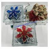 Glass Lighted Holiday Blocks