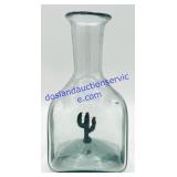 Glass Vase w/ Cactus Inside (8")