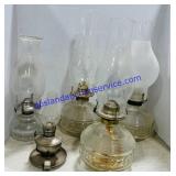 5 Oil Lamps with Chimney