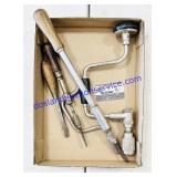3 Hand Drills & Screwdriver