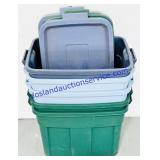 5 18 Gallon Rubbermaid Totes w/ Lids