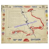 Vintage U.S. Army 78th Infantry Division Map