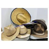 6 Hats Felt and Straw