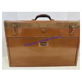 Metal Tool Box with Hinged Lid and Drawers 20" W