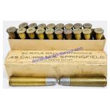 20 .45 US Springfield Rifle Ball Cartridges