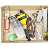 Corded Flashlight, Level, Clamp, Etc