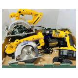 DeWalt Battery Operated Circular Saws, Drill with