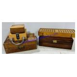 5 Wooden Boxes Various Sizes