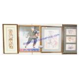 4 Mixed Framed Wall Decorations