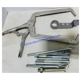 Lit of Large Bolts and C Clamp