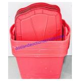 9 Red 18 Gallon Totes w/ Lids