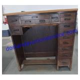 Wooden Filling Desk Some Damage. 38"x40"x20"