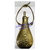 Brass Peace Pattern Gunpowder Flask