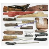 10 Mixed Knifes & Sheaths