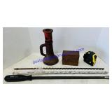 Cast Iron Screw Jack, Pry Bar, Drill Bit, Steel