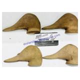 4 Cast Brass Duck Head Paperweights