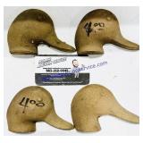 4 Cast Brass Duck Head Paperweights