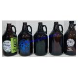 5 Brown Glass 64 Oz Bottles