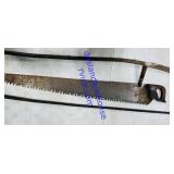 Large Hand Saw & 2 Steel Shafts