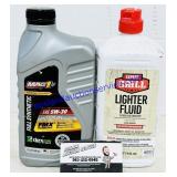 Lighter Fluid & 5W-30 Motor Oil