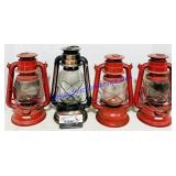 4 Glass & Metal Oil Lamps