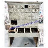 Antique Wooden Porcelain Knob Large Parts Bin